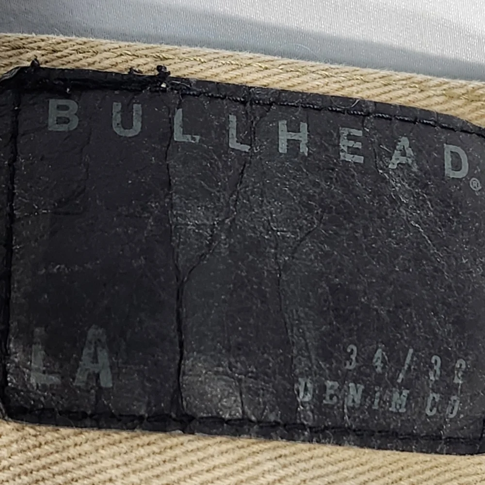 Bullhead Rincon Slim Straight Tan Five Pocket 100% Cotton Jeans Size 34 x 32